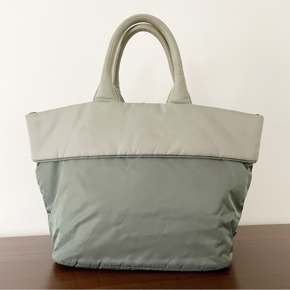 Prada green gray Tessuto nylon reversible travel tote bag - Picture 3 of 13